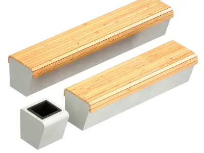 Outdoor park bench with an urn 3D model
