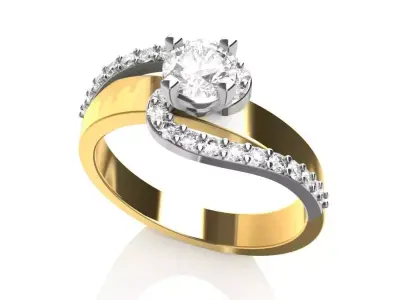 Solitaire Engagement Ring 3D print model