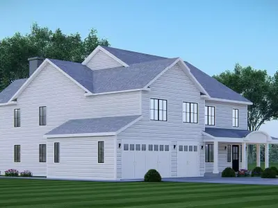 3D Model of Classic American House Exterior 3D model