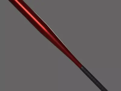 PBR Baseball Bat Red Low-poly 3D model