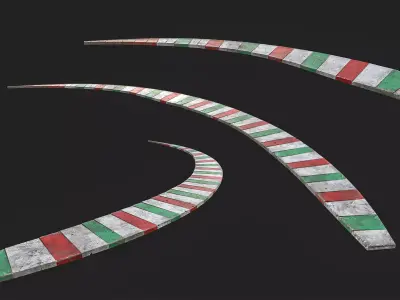 Track curb Low-poly 3D model