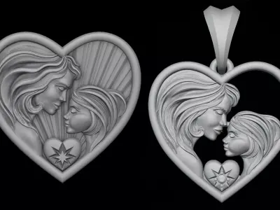 Mother-daughter 3D print model