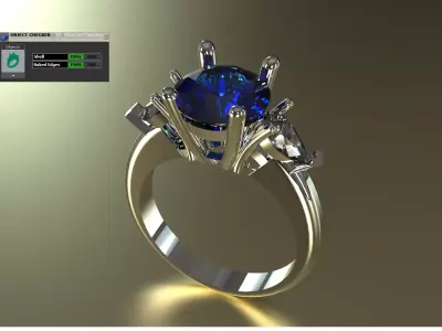 Classic Modern Three-Stone Ring model jr00287 3D print model