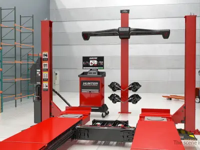 Hunter HE421 HawkEye Elite Wheel Aligner Car Equipment 3D model