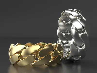 Cuban Link Ring - 8 MM - All sizes 3D print model