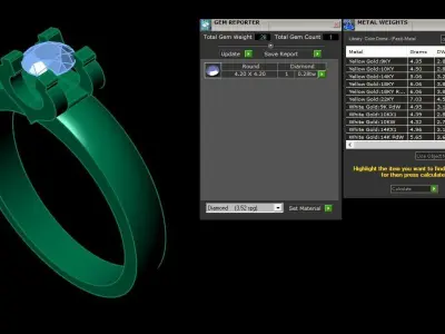 Round Cut Diamond Engagement Ring 3D print model