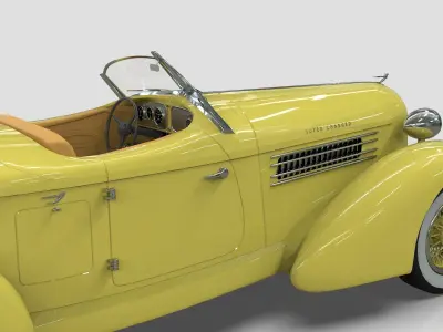 Auburn 851 Speedster 1934 Midpoly 3D model