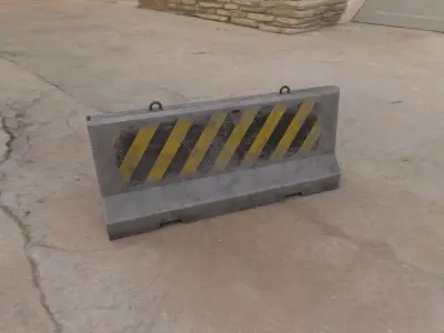Concrete barriers - PBR Game Ready model Low-poly 3D model