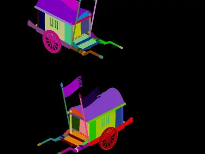Game War - carriage 2701 3D model