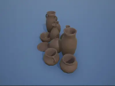 Lowpoly Pottery Goods Low-poly 3D model