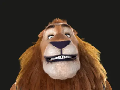 Cartoon Lion Rigged 3D model purchase