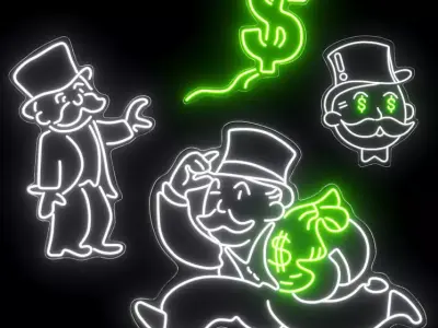 Mr Monopoly Neon Sign 3D model
