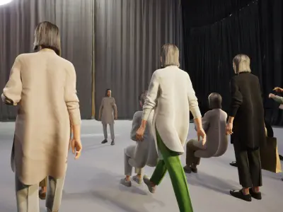 Modular Character - Asian Casual Woman - FF2 Low-poly 3D model