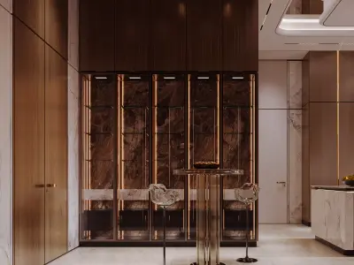 Luxury Villa Kitchen  Modern Interior  3D Model FBX MAX OBJ 3D model