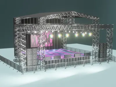 stage concert 3D model 3D model
