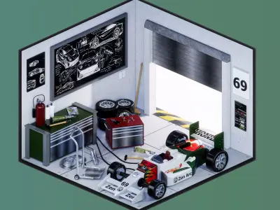 Racing Garage 3D model