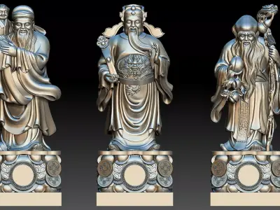 Fu Lu Shou 1 3D print model