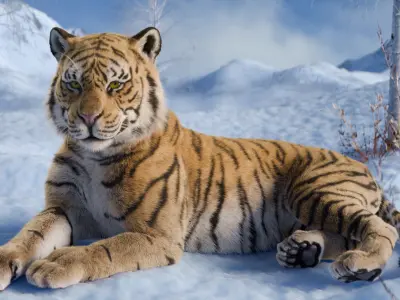 Tiger Rigged Animated 3D model
