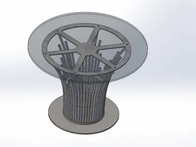 Table modern glass dining with stainless steel base 3D model