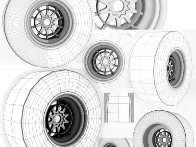 E23 Medium front tyre Low-poly 3D model