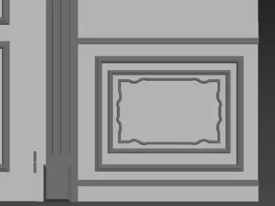 Wall and door Design Classic Styles 3D model