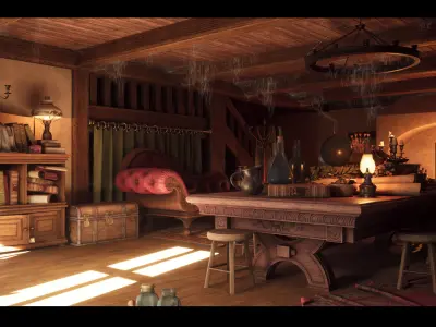Fantasy Interior Environment - Unreal Engine 4 Low-poly 3D model