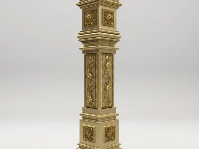 Carved Column 3D model 3
