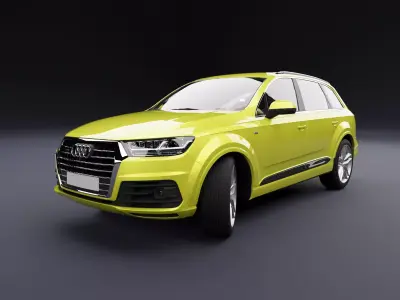 Audi Q7 Tfsi e Yellow 3D model