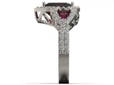 Ruby Heart Cocktail STL 3DM 3D Ring  model jr00268 3D print model