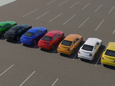 R3DP Low-Poly PBR American Cars - Dodge Charger Low-poly 3D model