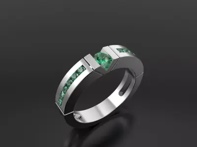 Diamond set ring 3D print model purchase