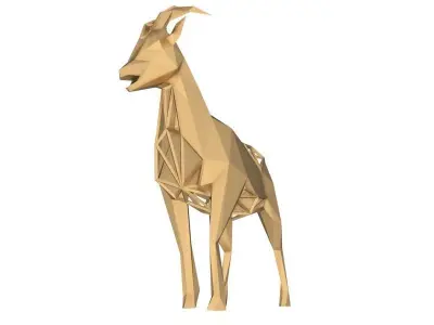 Polygonal Goat Parametric Low-poly 3D model
