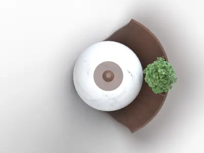 Flowerpot egg with plant in it 3D model