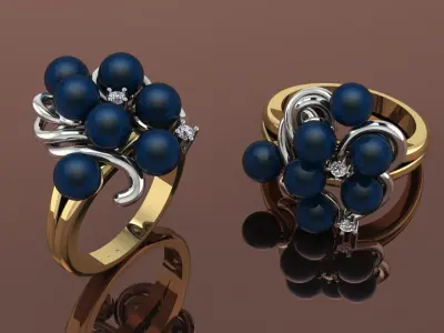 Pearl Ring Gold  3D print model