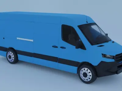 Blue Mercedes 3D van model 3D model