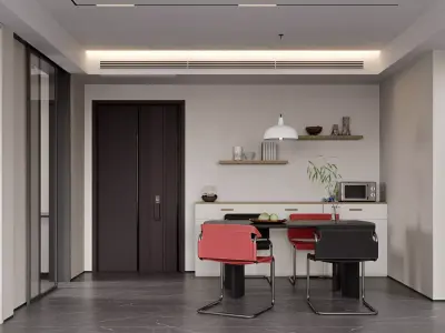 Modern living room dining room interior scenes 513 3D model