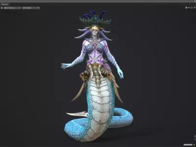 a monster of a snake Low-poly 3D model