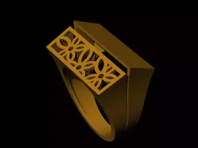 Flower Ring 3D print model 6