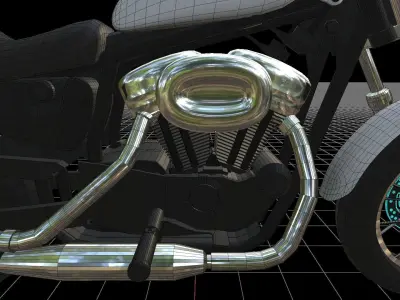 Harley Davidson Xlh 53c REMAKE 3D model