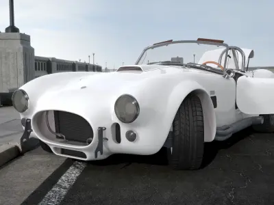 Racing Retro Car White Rigged 3D model