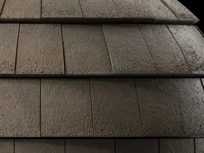 Roof Tile Materials 106- Concrete Roofing - Sbsar Seamless Pbr  Texture