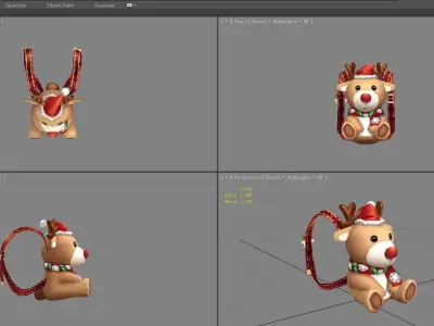 cartoon christmas backpack  - elk doll decoration Low-poly 3D model