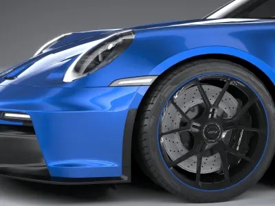 Porsche 911 GT3 2022 LowPoly 3D model