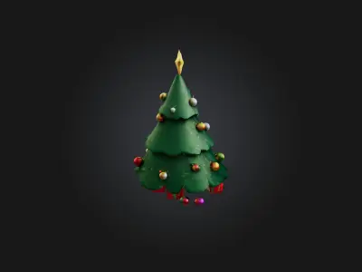 Cartoon Christmas Tree Low-poly 3D model buy