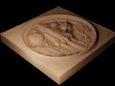 Rocket CNC 3d Print High Relief Sand Casting 3D print model