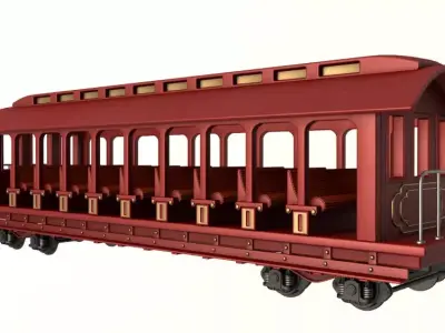 Amusement Park Train Car 3D model