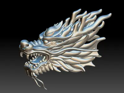 3D printing Dragon Head model STL Golden Dragon decoration  3D print model