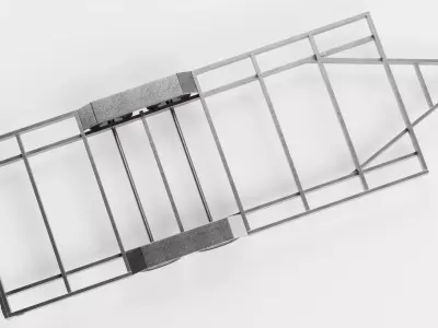 Steel Utility Trailer V1 Low-poly 3D model