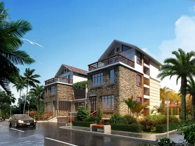 3D model of 2022 luxury fashion villa exterior 46 3D model