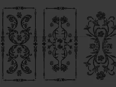Collection carved decor  02  3D model 3D model